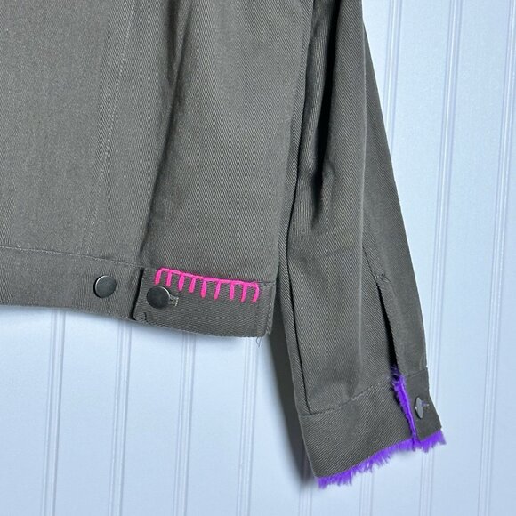 Natural Life Tara Embellished Jacket Floral Boho Hippie Festival Denim Jacket XL - Picture 16 of 16